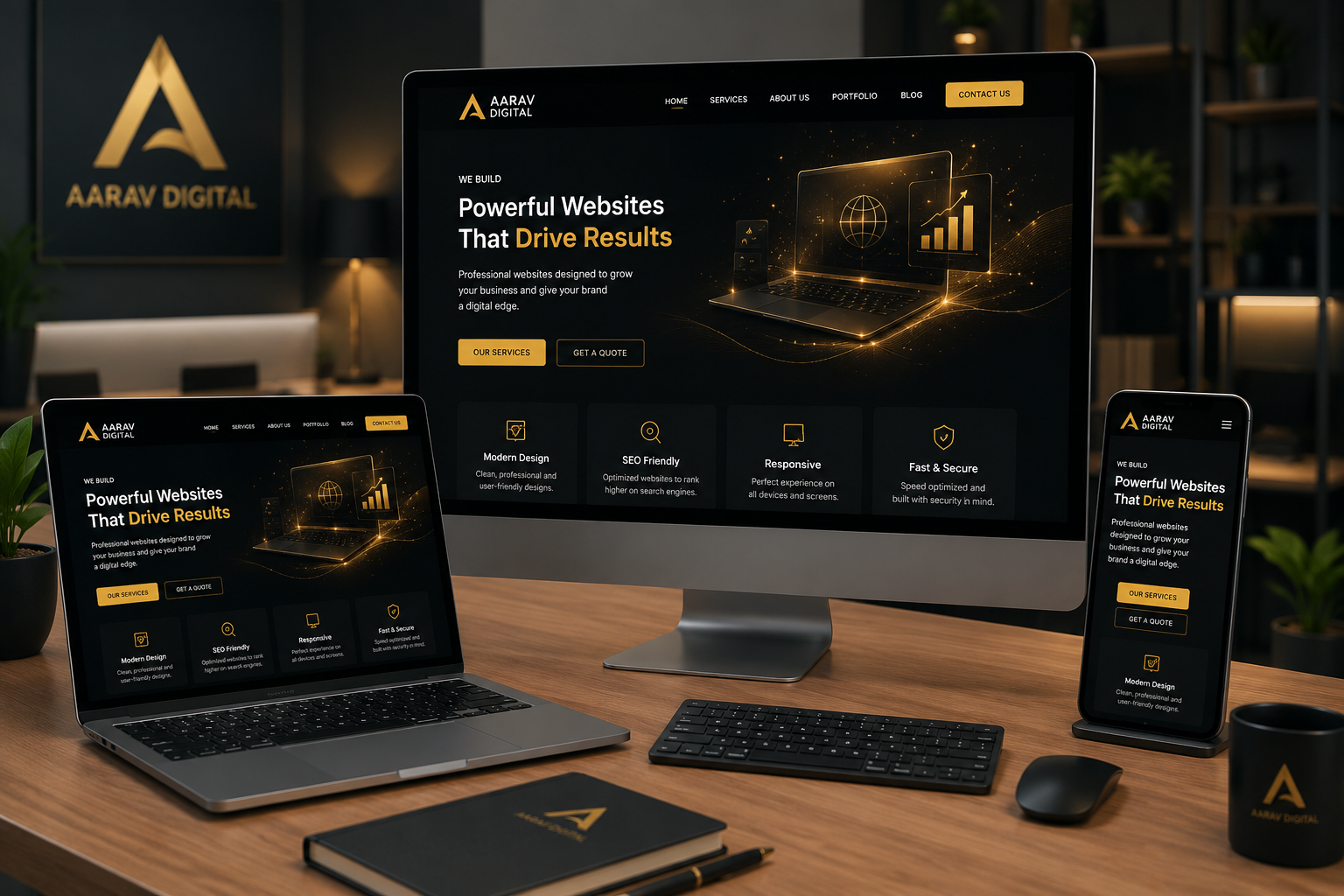 Professional business website on desktop and mobile
