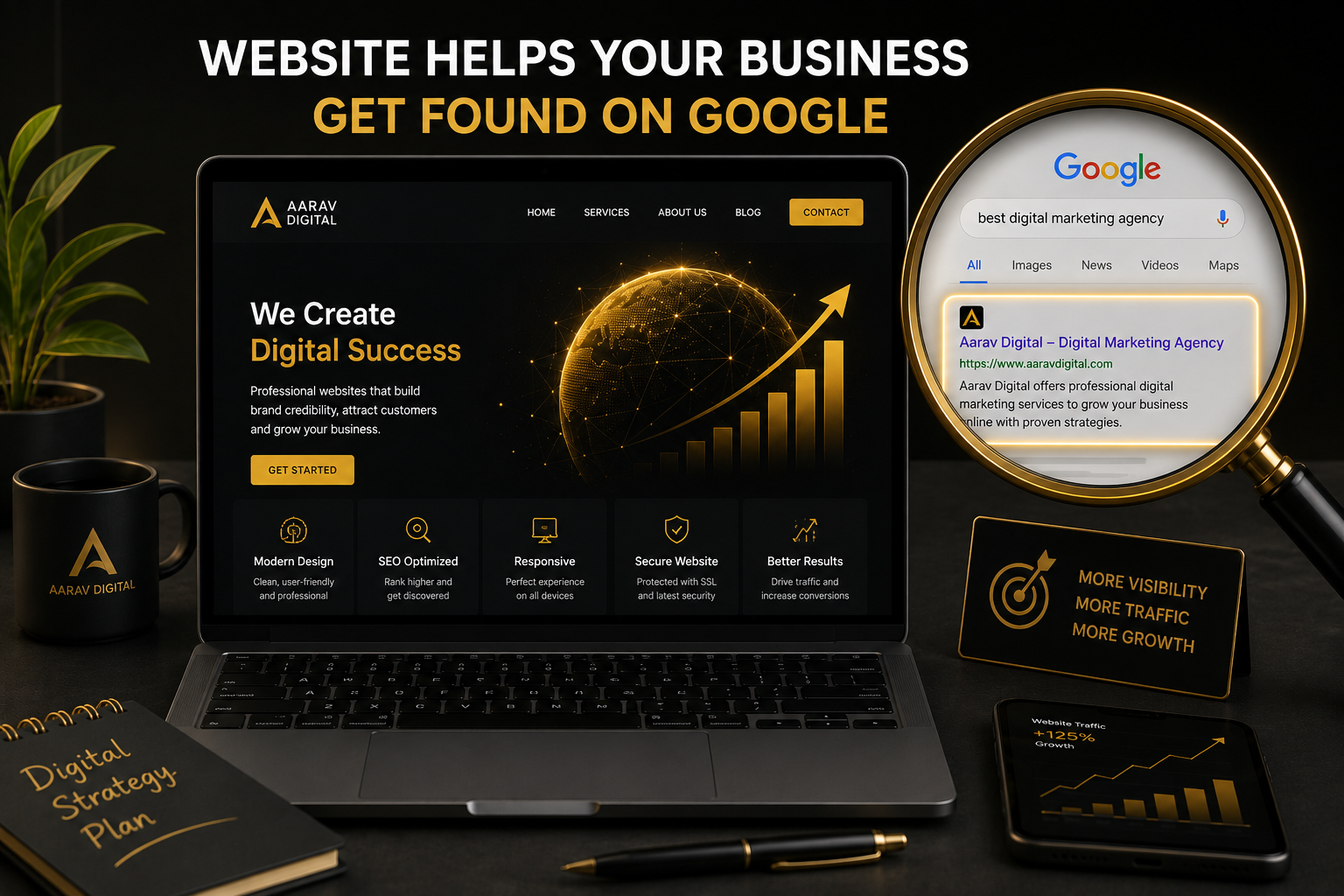 Website helping business reach customers through Google search