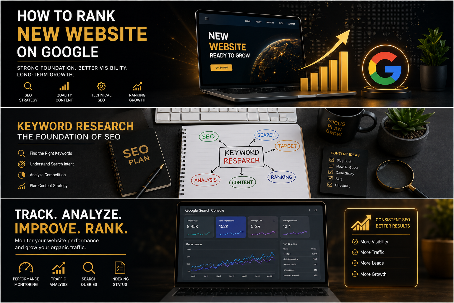 New website SEO strategy for Google ranking