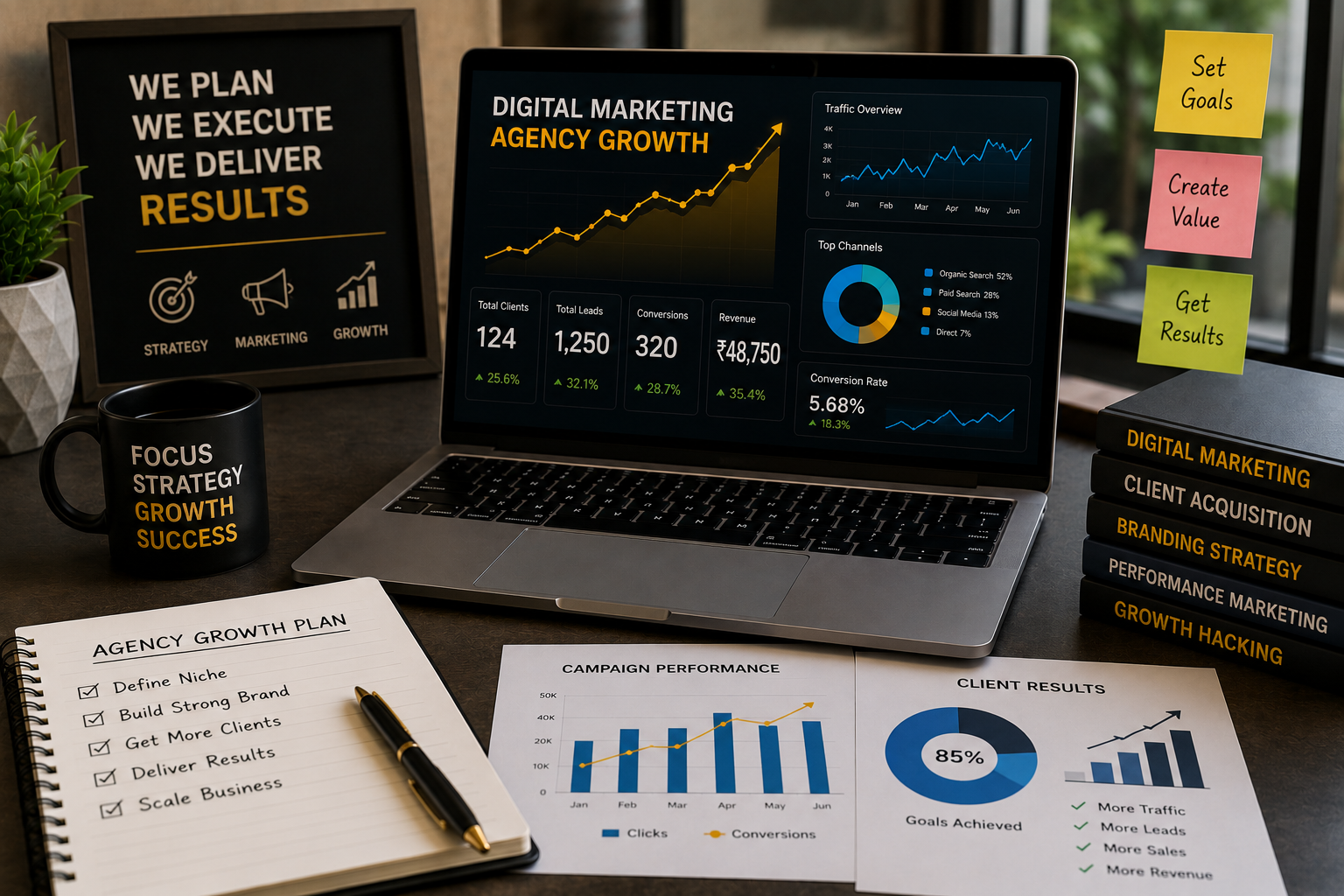 Digital marketing agency analytics and client growth