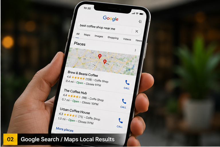 Local SEO search results and Google Maps visibility