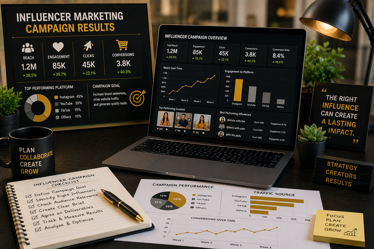 Influencer marketing analytics and campaign results
