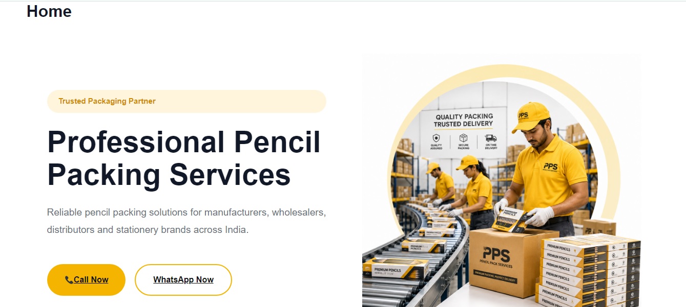 Pencil Pack Services lead generation website and Google Ads project by Aarav Digital Marketing