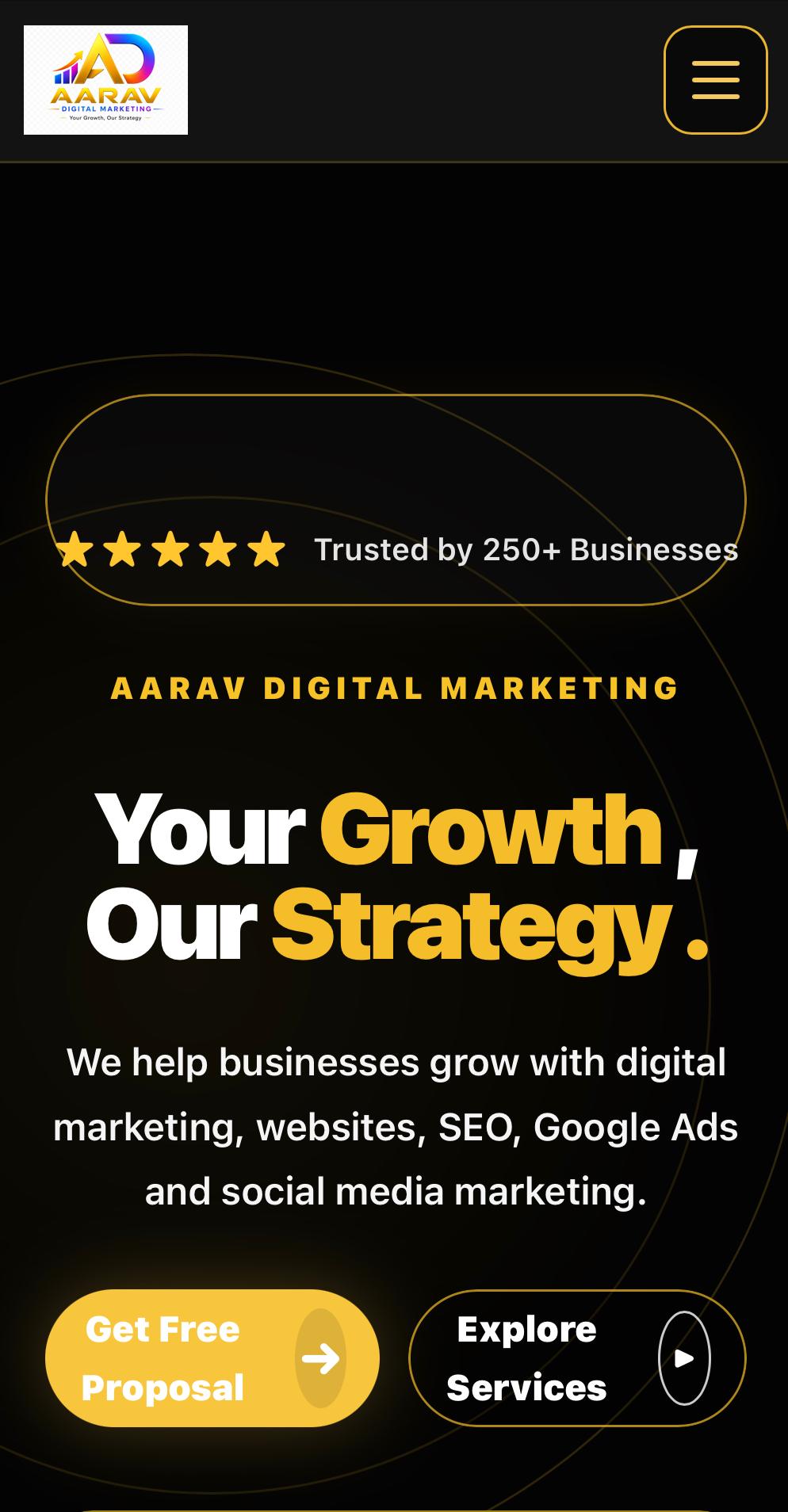 Aarav Digital Mobile Website